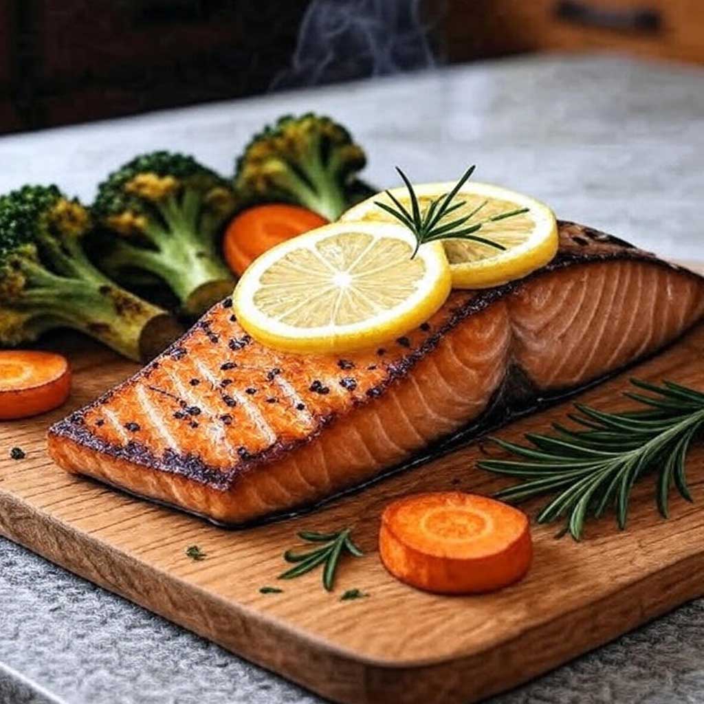 Salmón al Horno con Verduras Asadas