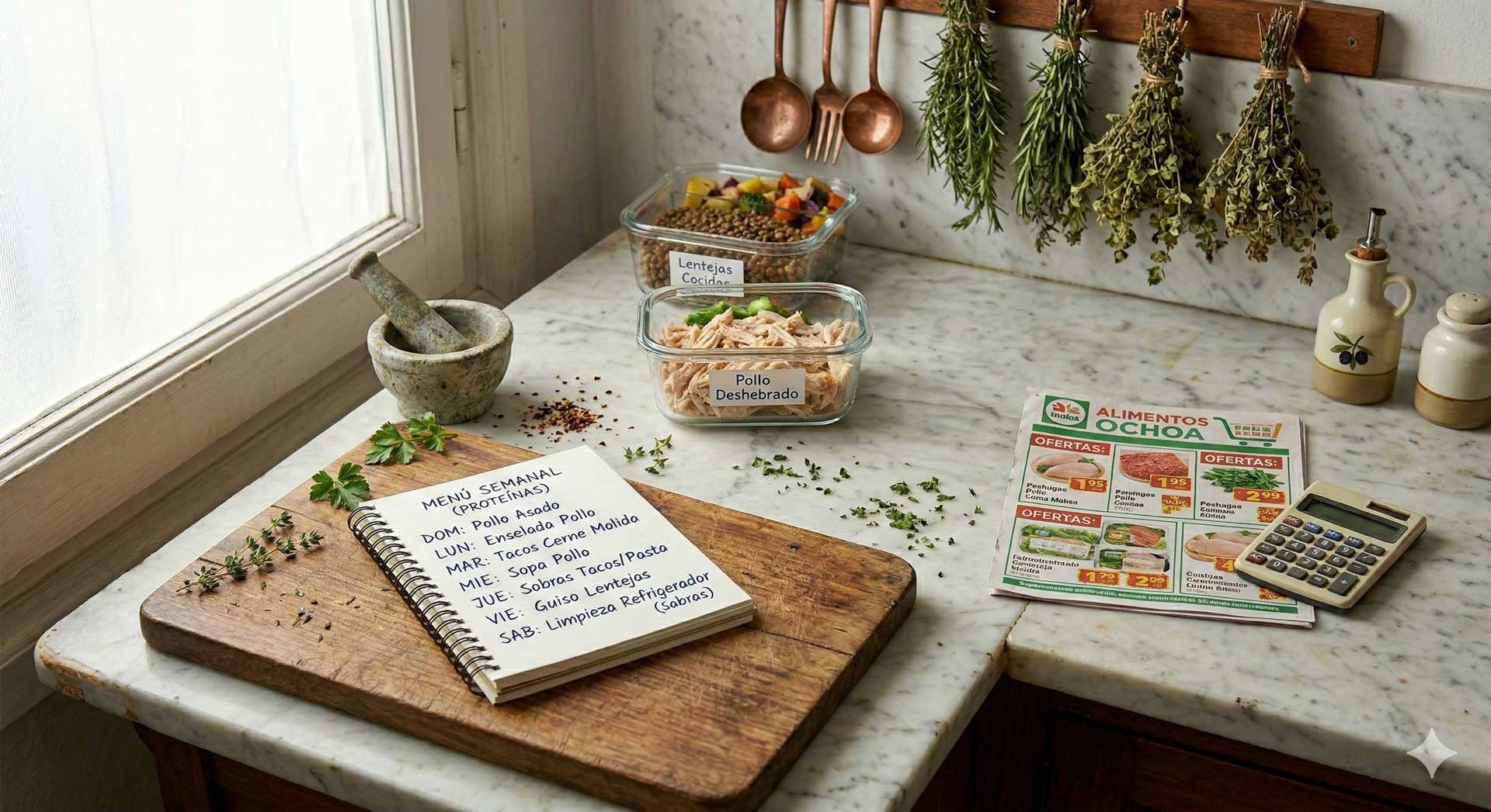 planificación de menú semanal con proteínas